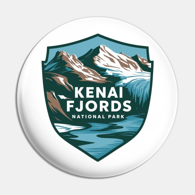 Kenai Fjords National Park Emblem Pin by Perspektiva