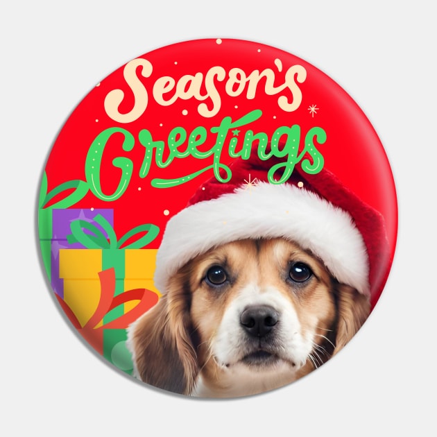 Season greetings cute dog Pin by Brafdesign