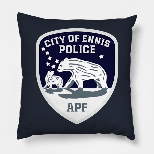 Ennis Alaska Police Pillow by MindsparkCreative