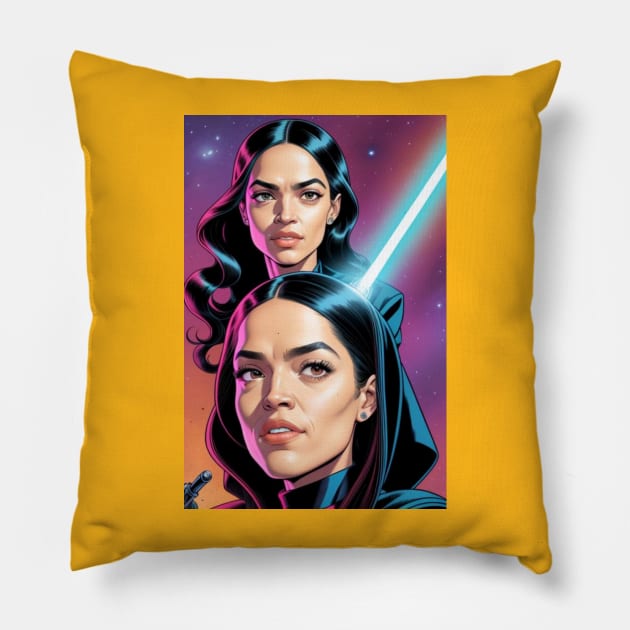 THE SQUAD- ALEXANDRIA OCASIO-CORTEZ 10 Pillow by truthtopower