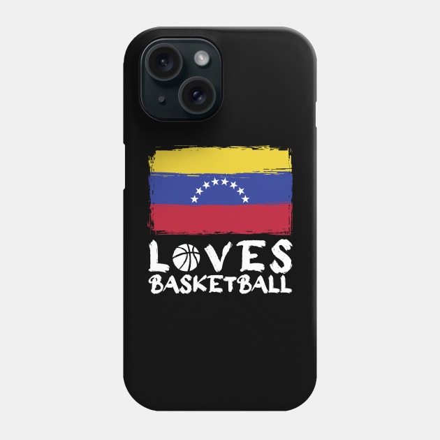 Venezuela Loves Basketball Phone Case by Arestration