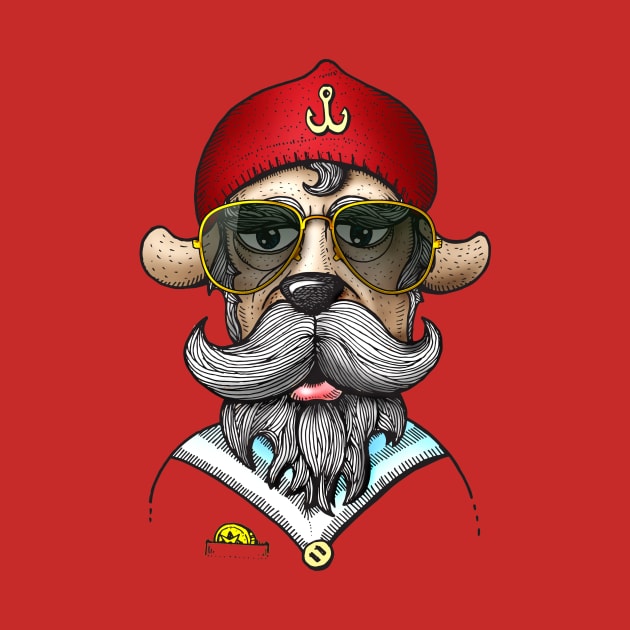 Hipster dog with sunglasses by kalogerakis