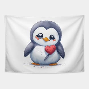 Minimal Cute Baby Penguin Tapestry