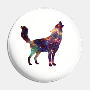 Wolf Double Exposure Galaxy Pin