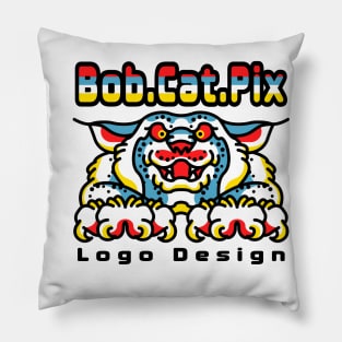 Bob.Cat.Pix Logo Design Pillow