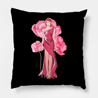 Red Dress Flower Girl Pillow