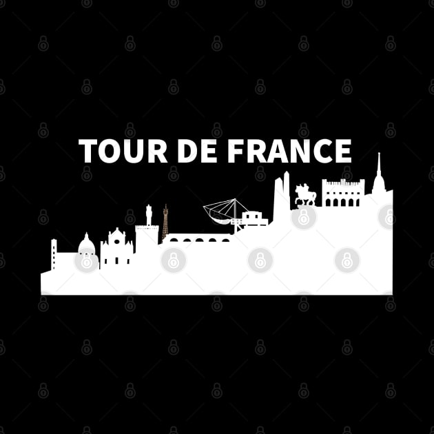 Tour de France with French skyline silhouette by EastofEden