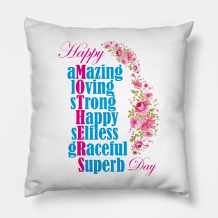 Happy Mothers Day T-Shirt Pillow