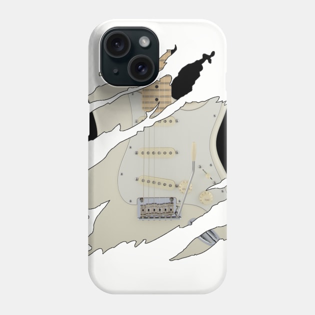 White Stratocaster Soul Phone Case by Flyingpanda