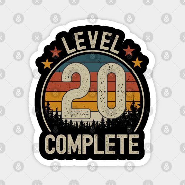 Level 20 Complete, 20th Anniversary Gifts for Him and Her, 20 Years Wedding Anniversary present for Husband and Wife, 20th Wedding Anniversary Magnet by JAMESFORSLIME