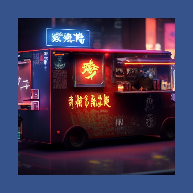 Cyberpunk Tokyo Ramen Food Truck by Grassroots Green