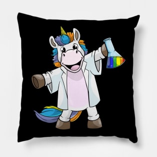 Unicorn as Scientist Chemistry Pillow