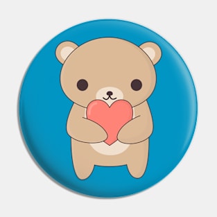 Brown Bear With A Heart T-Shirt Pin