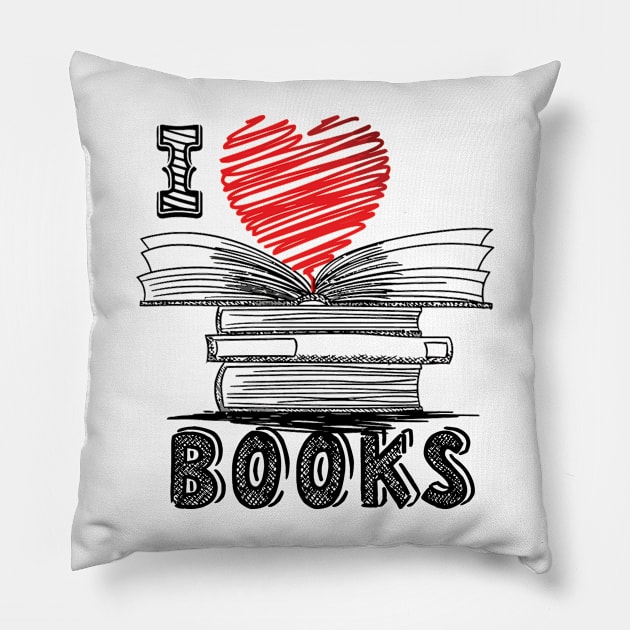 I love books Pillow by williamarmin