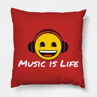 Music is Life emoji Tee Pillow