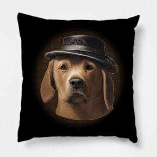 Golden Labrador Retriever Dog with Hat Pillow