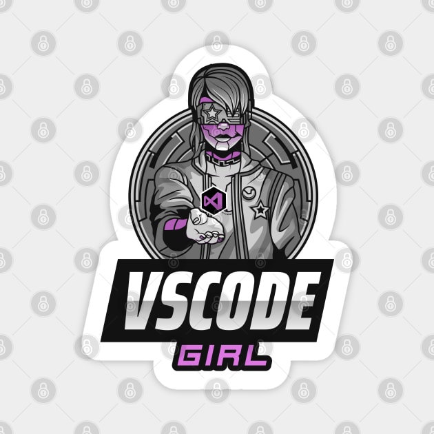 VSCode Girl - Visual Basic Magnet by Cyber Club Tees