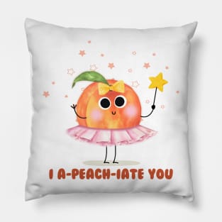 I A Peach Iate You - funny peach pun Pillow