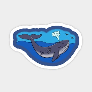 Cute whale and baby whimsical design Magnet