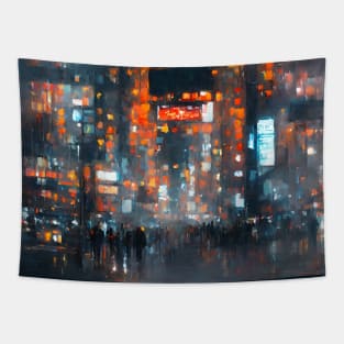 Night Cityscape Tapestry