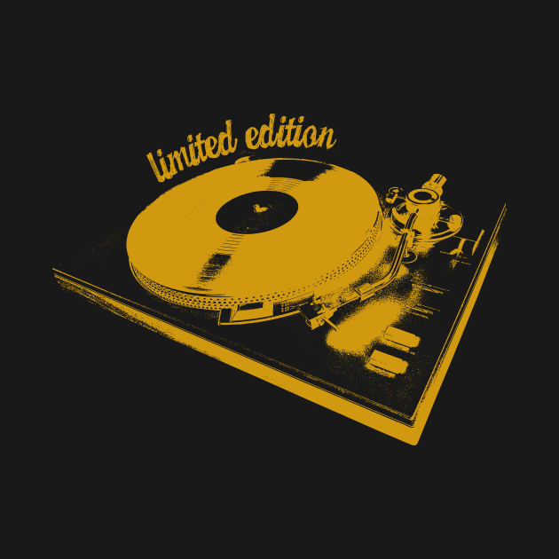 Yellow Turntable And Vinyl Record Illustration by Spindriftdesigns