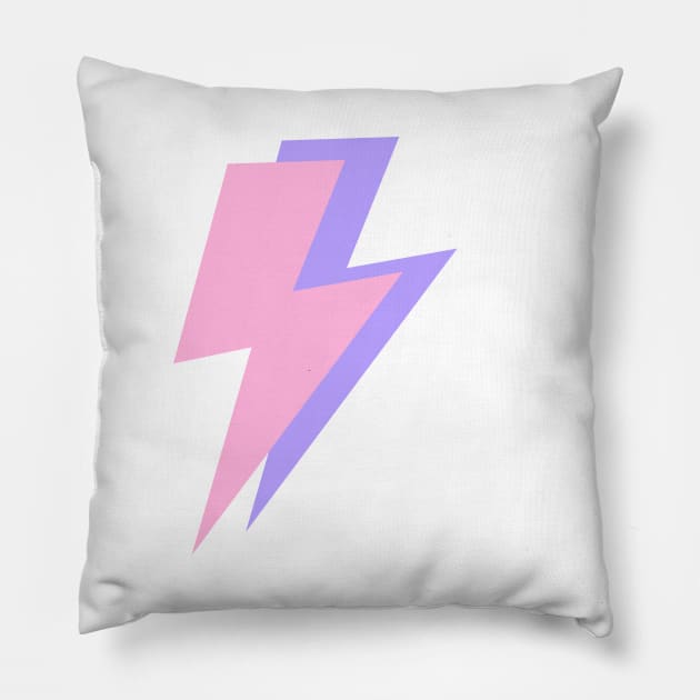 Pink and Purple Lightning Bolts Pillow by OneThreeSix