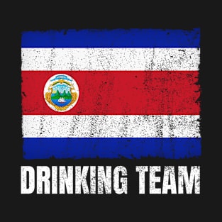 Costa Rican Drinking Team Graphic for Men Women Funny Costa Rica Flag T-Shirt