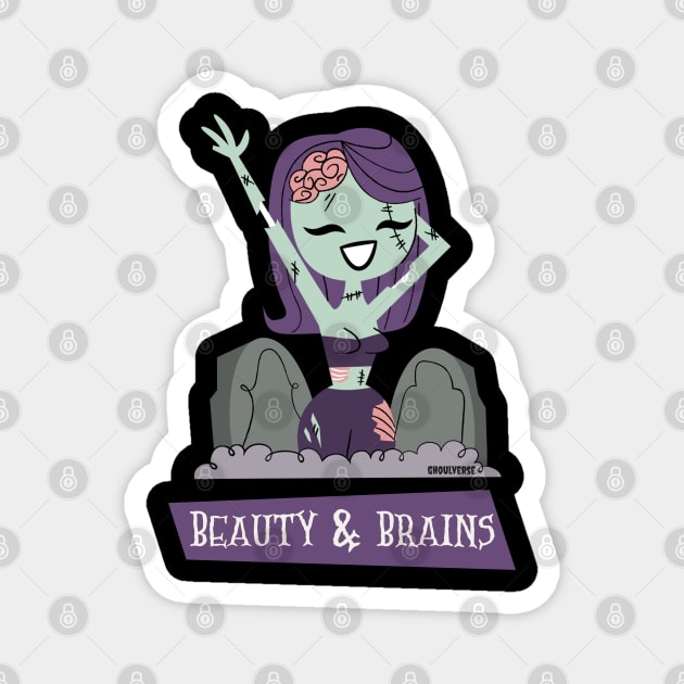 Beauty & Brains Magnet by Ghoulverse