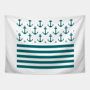 Blue Ocean Waves Tapestry