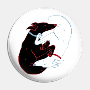 Yin Yang Greyhounds Pin