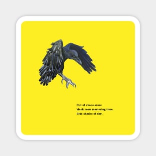 Black Crow & Haiku Illustration Magnet