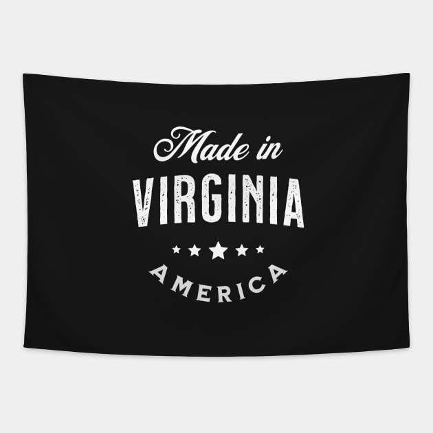 Made In Virginia, USA - Vintage Logo Text Design Tapestry by VicEllisArt