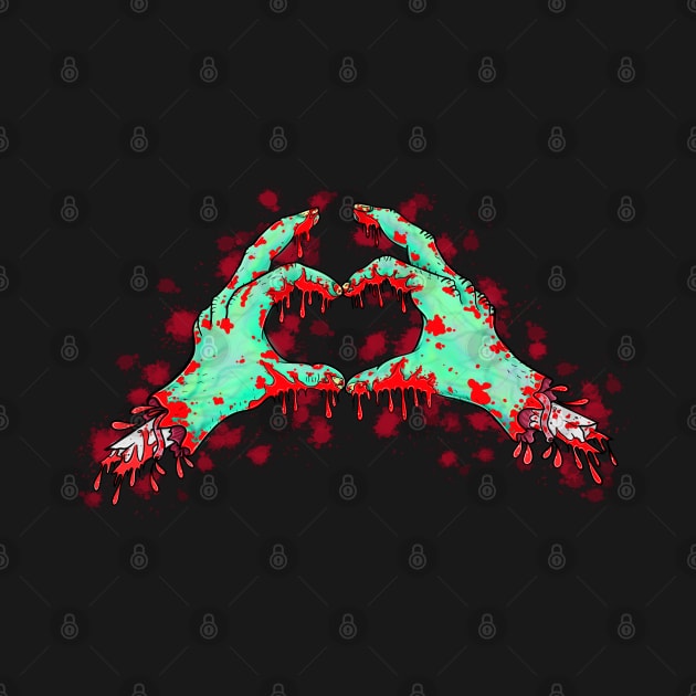 Zombie heart hands by Squatchyink