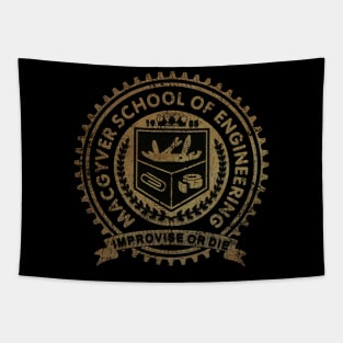 Vintage MacGyver School Of engineering Tapestry