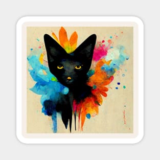 Abstract Cat Magnet