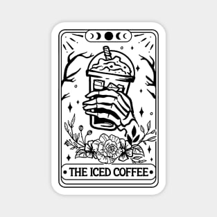 The Iced Coffee Tarot CardShirt, Skeleton Tarot Card Shirt, Tarot flower skull shirt, Flower Skull Shirt, Tarot Card Lover Shirt, Skeleton Magnet