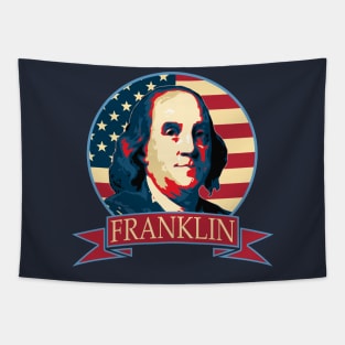 Benjamin Frankin American Banner Tapestry