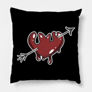 Dripping Heart Graphic Pillow