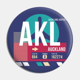 Auckland, New Zealand (AKL) Airport Code Baggage Tag Pin