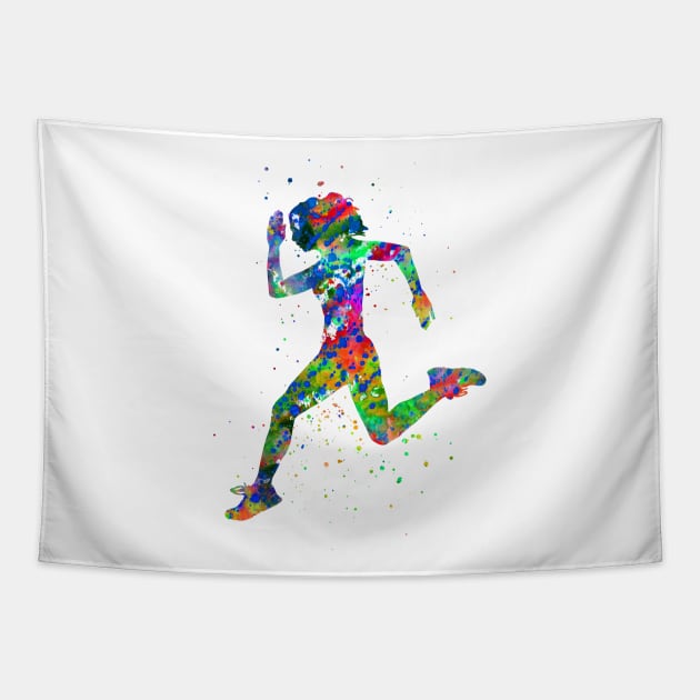 Running woman Tapestry by RosaliArt