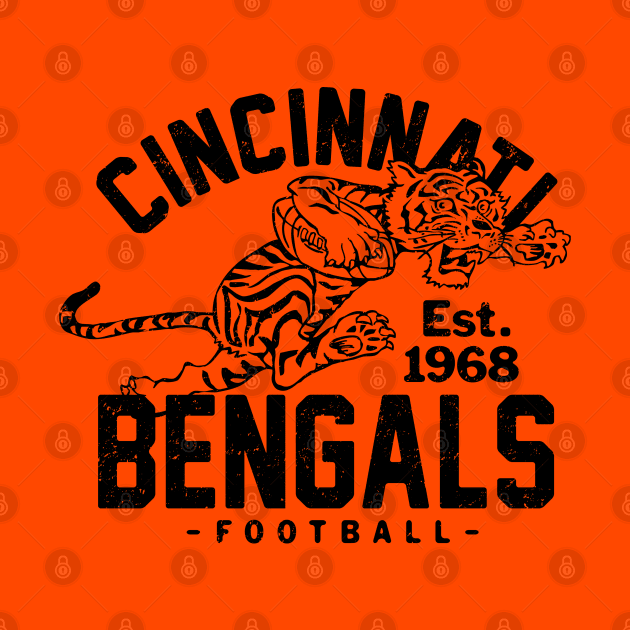 Vintage Cincinnati Bengals 3 by Buck Tee Originals by Buck Tee