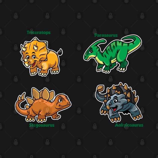 Cute Prehistoric Dinosaurs by PosterpartyCo