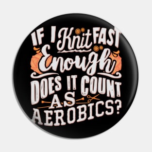 Funny Knit Fast Aerobics Pin