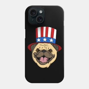 Pug Face American Top Hat Phone Case