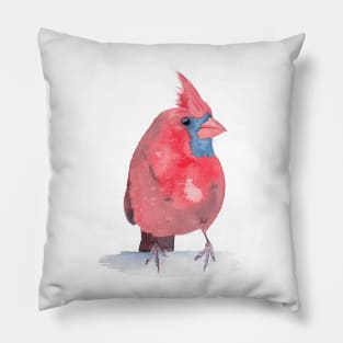 Northem cardinal red watercolor bird Pillow