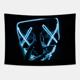 Part Neon face mask Tapestry