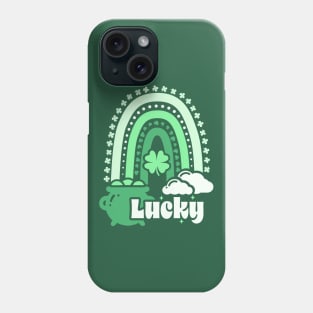 Lucky Clover Boho Rainbow Leading To A St Patrick's Leprechaun Pot Of Gold Phone Case