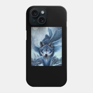 Blue Wolf With Wings Elegant Phone Case