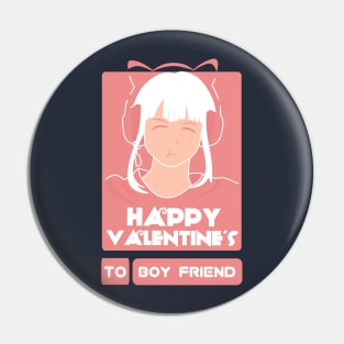 Girls in Happy Valentines Day to Boyfriend Pin