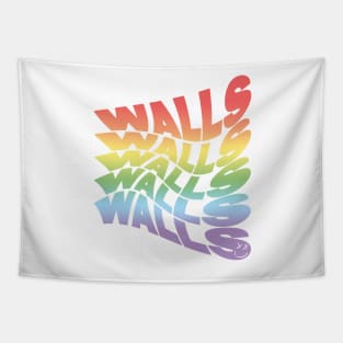 Rainbow Walls Louis Tomlinson black background Tapestry